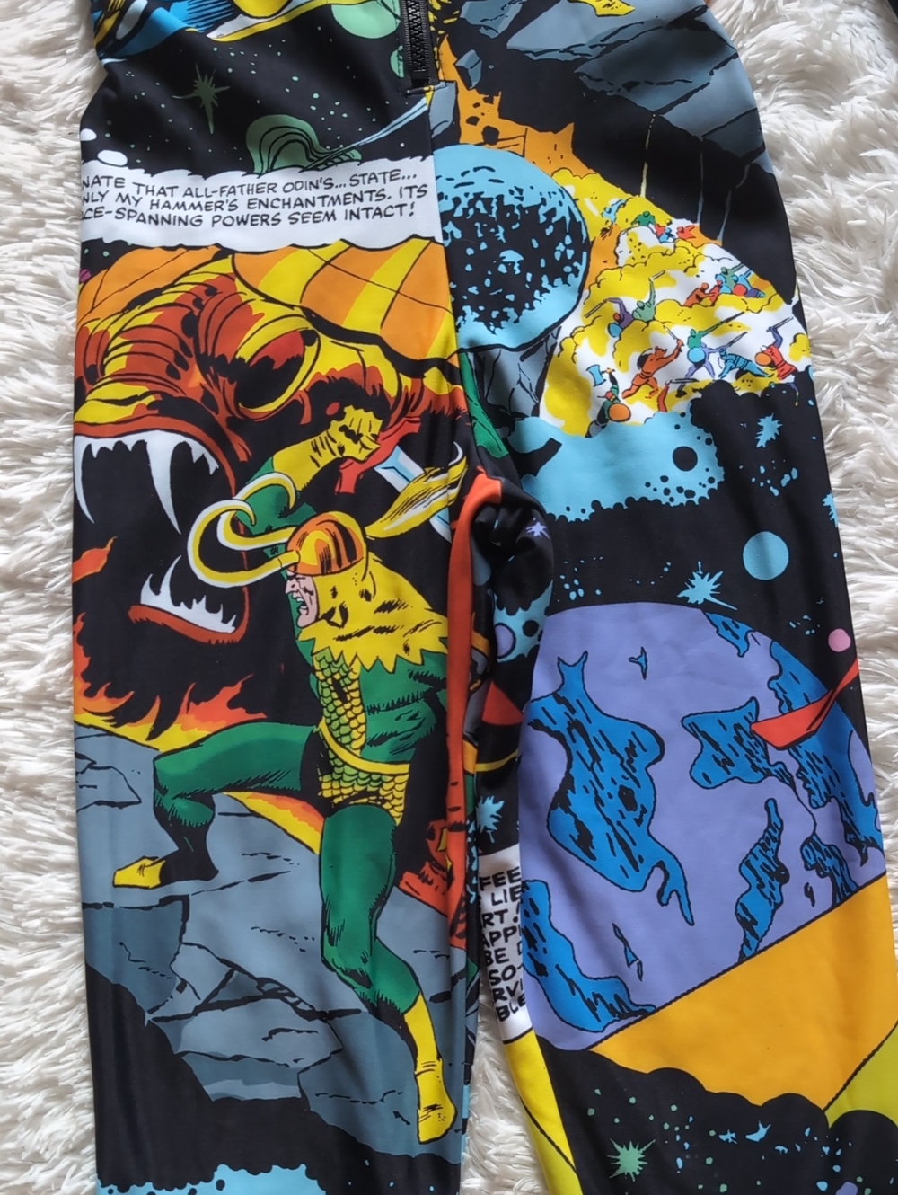 NWT Blackmilk Marvel Thor Rainbow Bridge Hooded Zip Jumpsuit Snugglesuit Small - Picture 6 of 16
